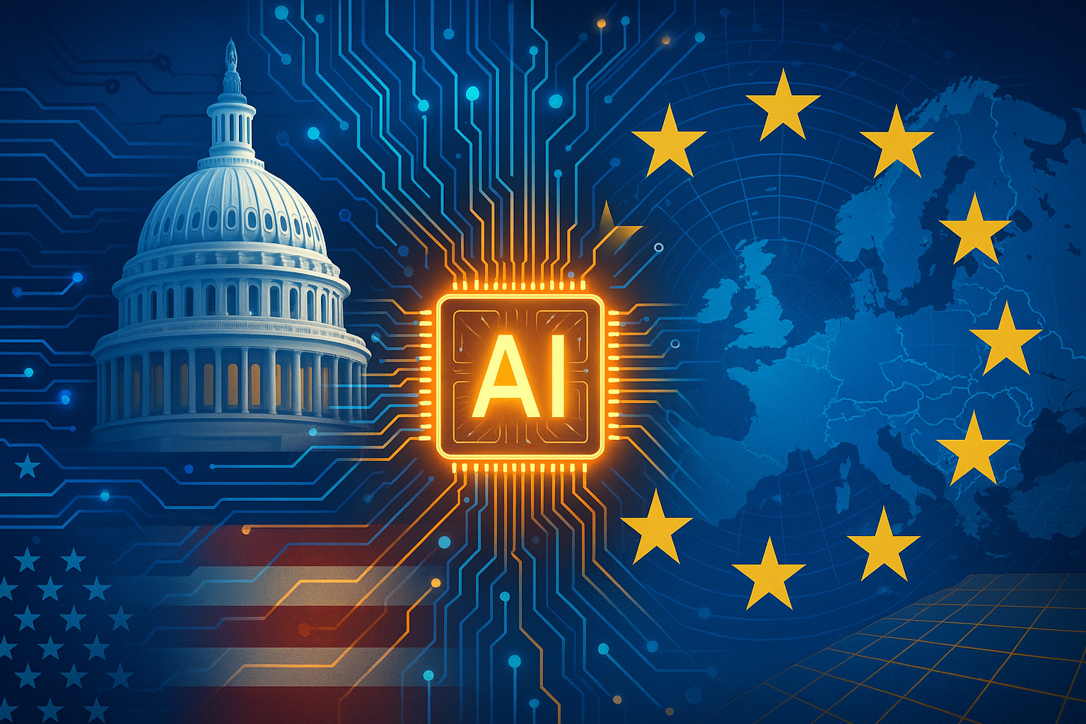 US vs EU AI Playbooks – Deregulation vs Trustworthy‑by‑Design – Nerd @ Work